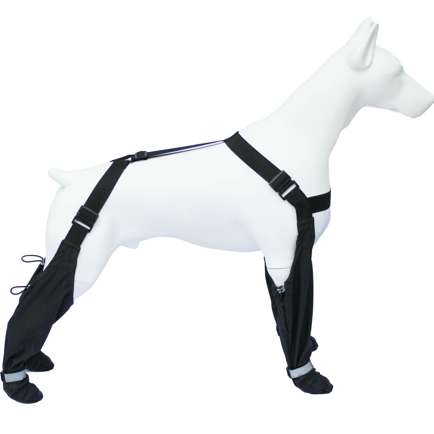 Dog Suspender Booties, Paw Boot Leggings Anti-Slip, Pet Snow Pants with Attached Boots Waterproof, Adjustable Suspender Shoes for Dogs Winter Snow Rain Hiking Paws Protector（L）
