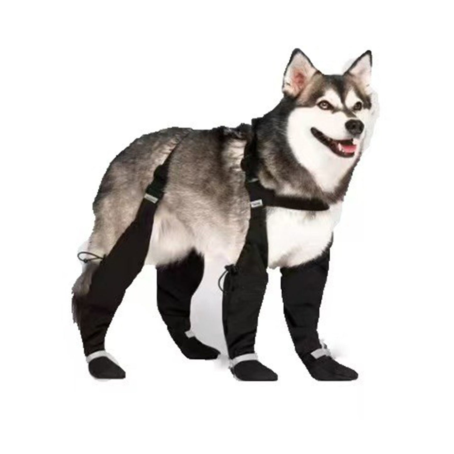 Dog Suspender Booties, Paw Boot Leggings Anti-Slip, Pet Snow Pants with Attached Boots Waterproof, Adjustable Suspender Shoes for Dogs Winter Snow Rain Hiking Paws Protector（L）