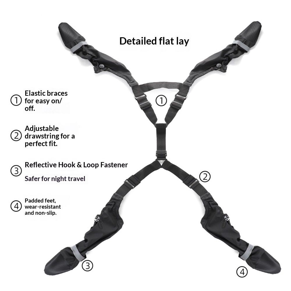 Dog Suspender Booties, Paw Boot Leggings Anti-Slip, Pet Snow Pants with Attached Boots Waterproof, Adjustable Suspender Shoes for Dogs Winter Snow Rain Hiking Paws Protector（L）