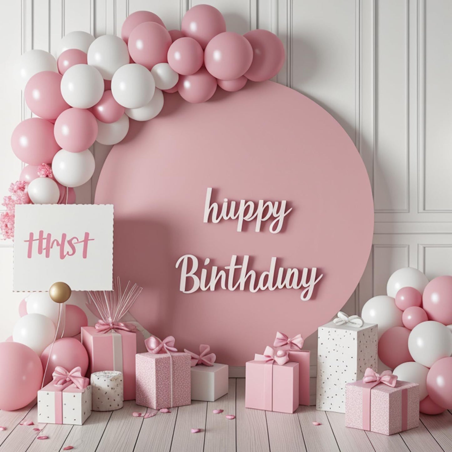 Round Backdrop Cover - 7.2x7.2ft Pink Circle Cover Round Photography Background for Birthday Party Baby Shower Wedding Decorations