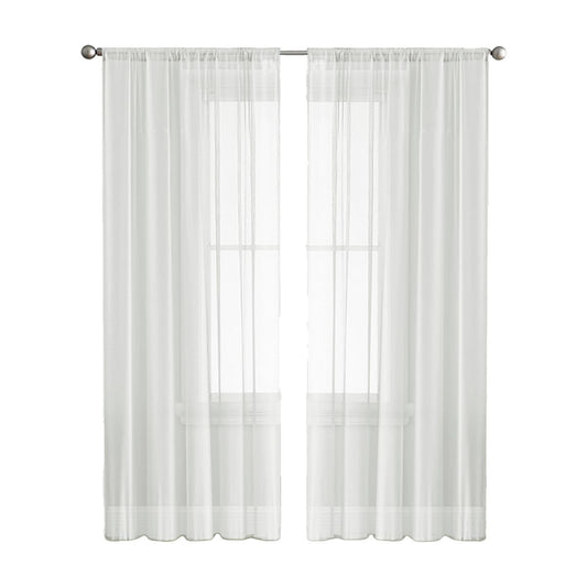 Linen Sheer Curtains for Bedroom, Beige Curtains 84 inches Long for Living Room, Natural Flax Blend Window Draperies for Farmhouse Curtain, Rod Pocket 2 Panels