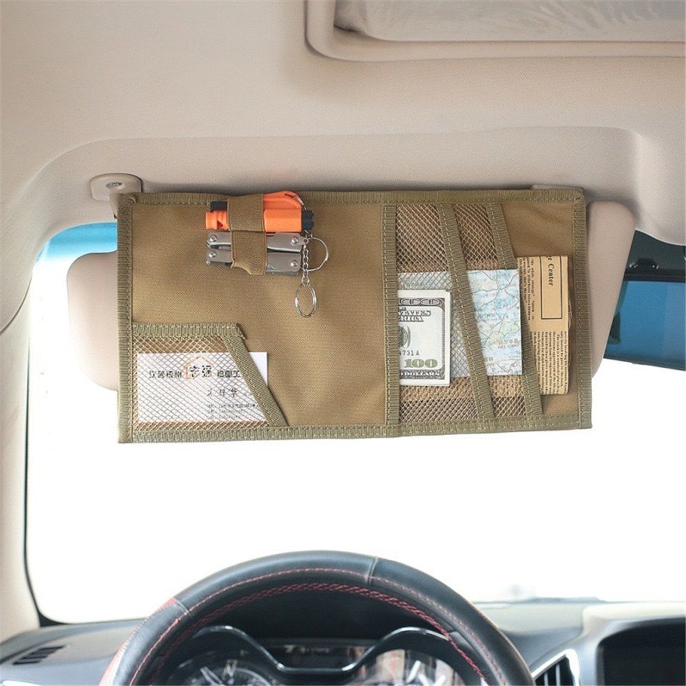 Car Visor Organizer  Universal Vehicle Sun Visor Storage for Essentials & Gear, Compatible with Cars, Pickup Trucks, Vans, SUVs