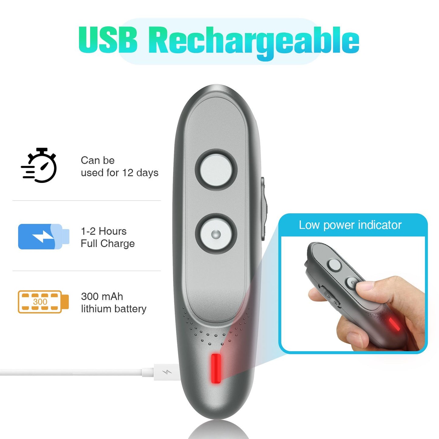 Dog Barking Control Devices, Ultrasonic Dog Barking Deterrent Devices w/ 3 Frequencies Immune-Proof, USB Rechargeable Handheld Dog Training Tool Barking Behavior