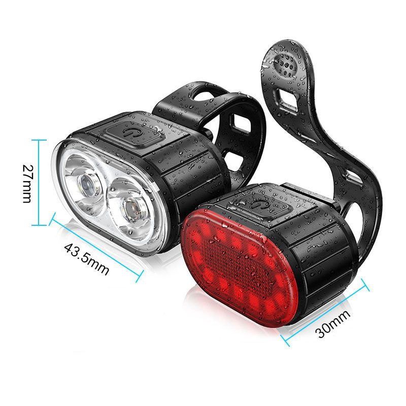 Bike Lights for Night Riding, USB Rechargeable LED Waterproof IPX5 Bicycle Lights  Rear Taillight Set with Mode Memory and Super Bright 6 Modes Options