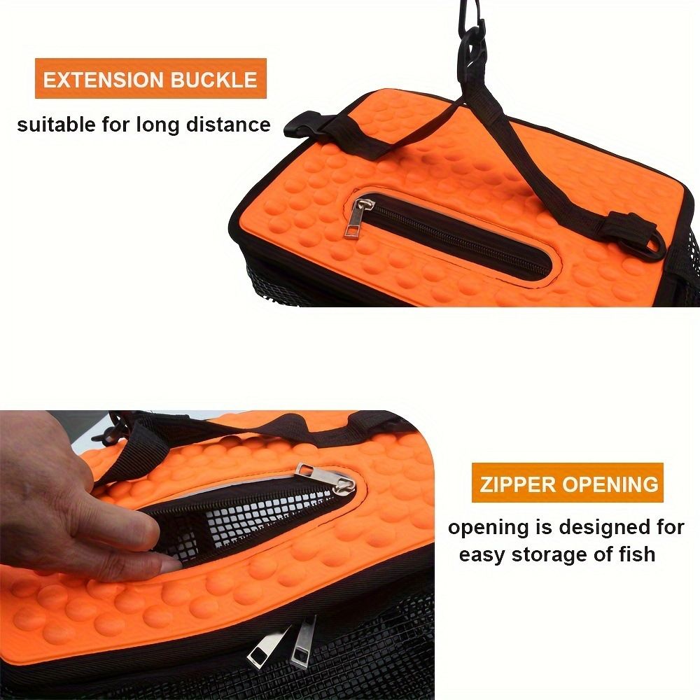 Floating Fish Basket for Live Caught,  Foldable Fishing Holder Bucket Portable Collapsible Fishing Net Storage Cage for Live Fish Bait Live Well（28.45*22.1*24.89cm)
