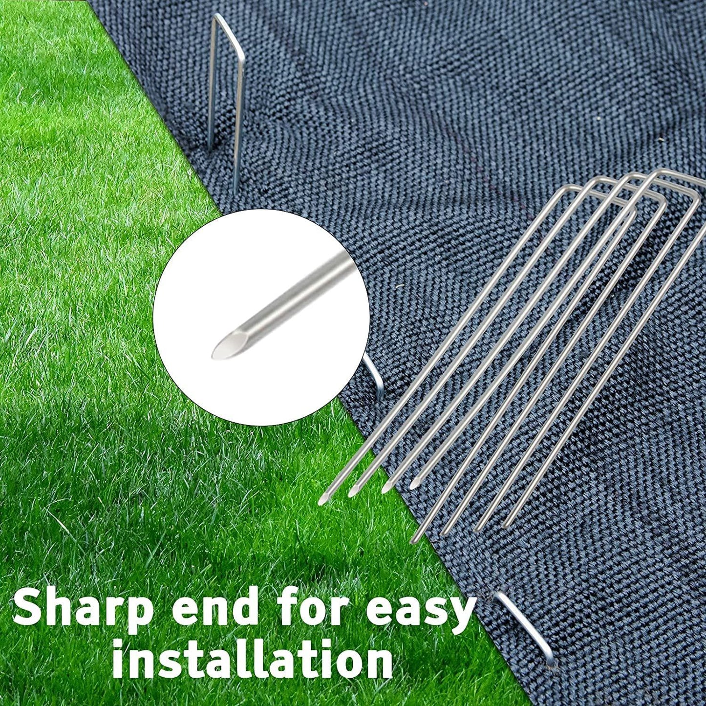 100 Pack 4*10cm  Landscape Staples  Gauge Garden Staples, Galvanized Ground Stakes  Pins, Lawn Yard Stakes for Gardening Plant Support Tent Fence Landscaping
