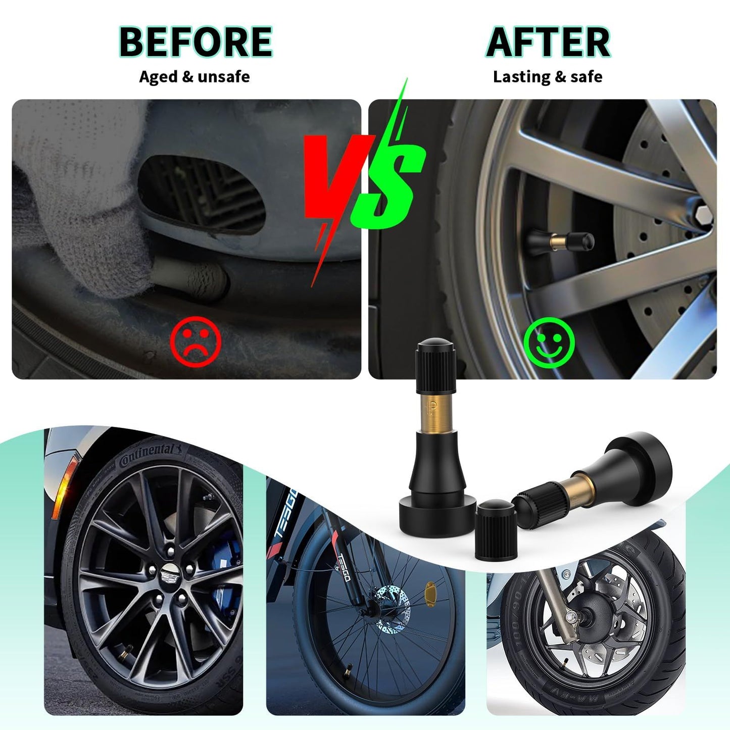 50pcs TR600 High Pressure Tire Valve Stem - High-Pressure Tubeless Snap-in Valves Good for Larger or Heavy-Duty Vehicle