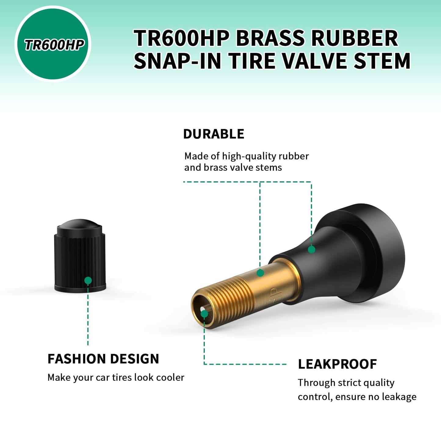 50pcs TR600 High Pressure Tire Valve Stem - High-Pressure Tubeless Snap-in Valves Good for Larger or Heavy-Duty Vehicle