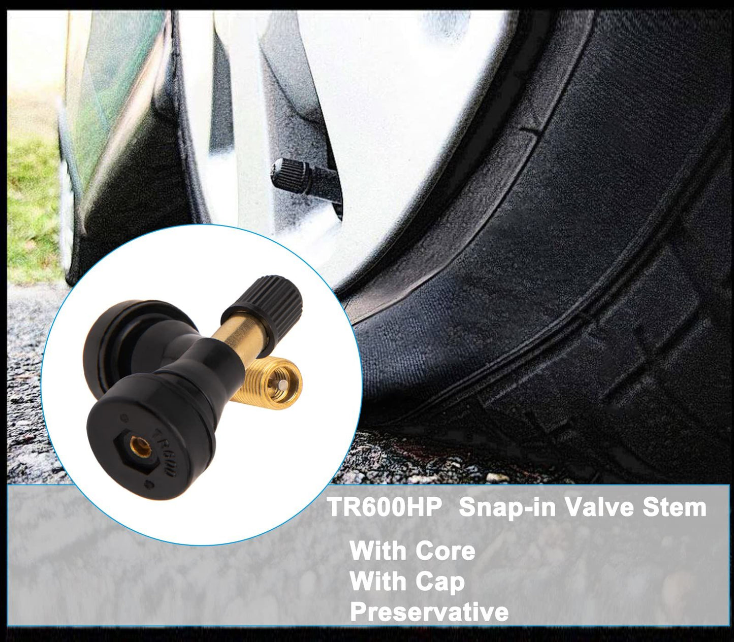 50pcs TR600 High Pressure Tire Valve Stem - High-Pressure Tubeless Snap-in Valves Good for Larger or Heavy-Duty Vehicle