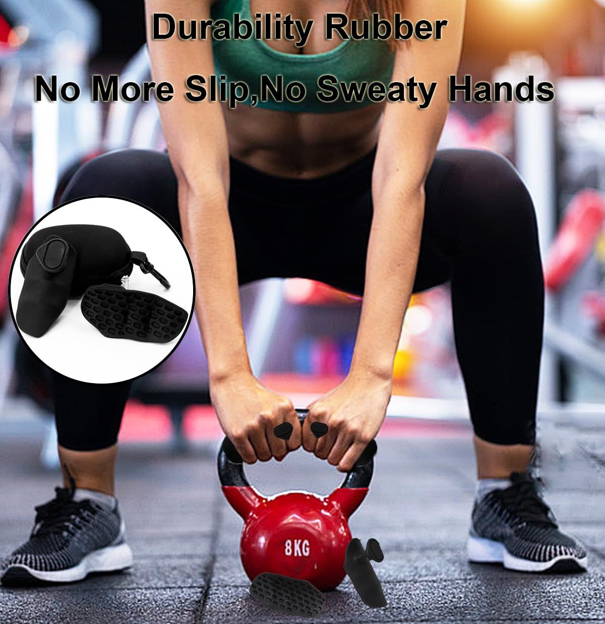 4Pcs Weight Lifting Grips for Men Women, Ergonomics Workout Rubber Fingerless Gym Grips,  Grip for Exercise Bodybuilding,Deadlifts, Exercise, Weight Lifting, Dumbbell