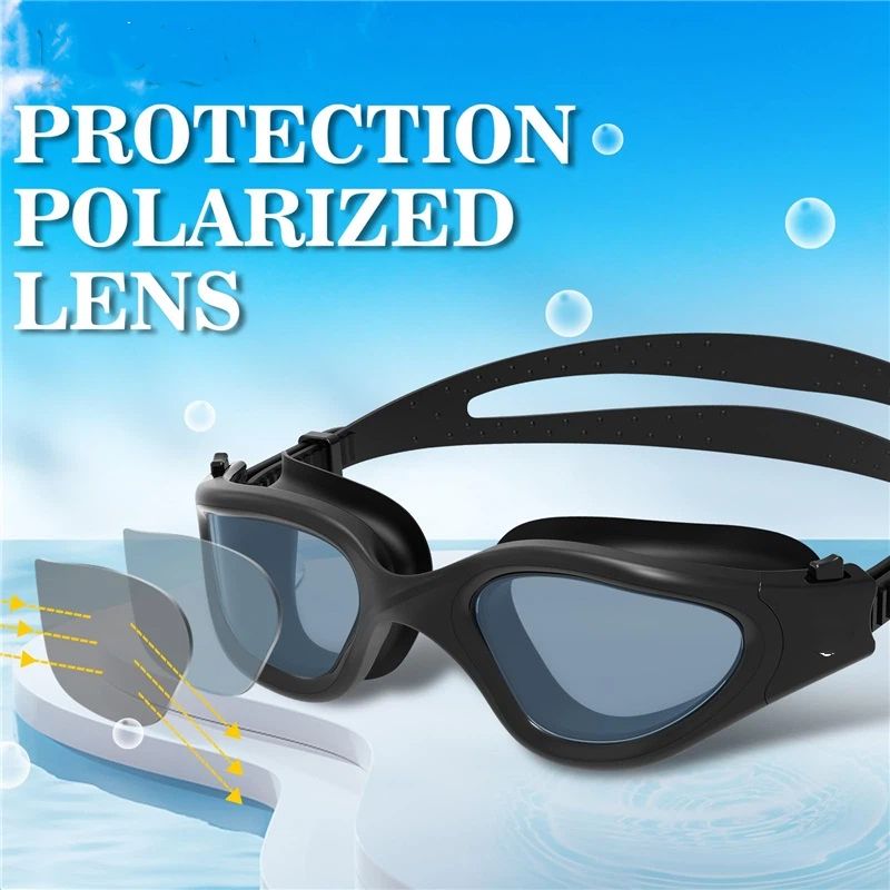 Swim Goggles, Swimming Goggles Anti-Fog for Adult Men Women Adults Teenagers（17.5*4.6cm，black)