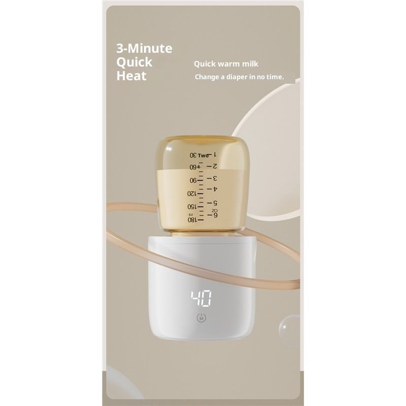 Baby Bottle Warmer Portable 3 Minutes Fast Milk Warmer for Travel with 4 Selectable Temperature & Burn Protection（white）