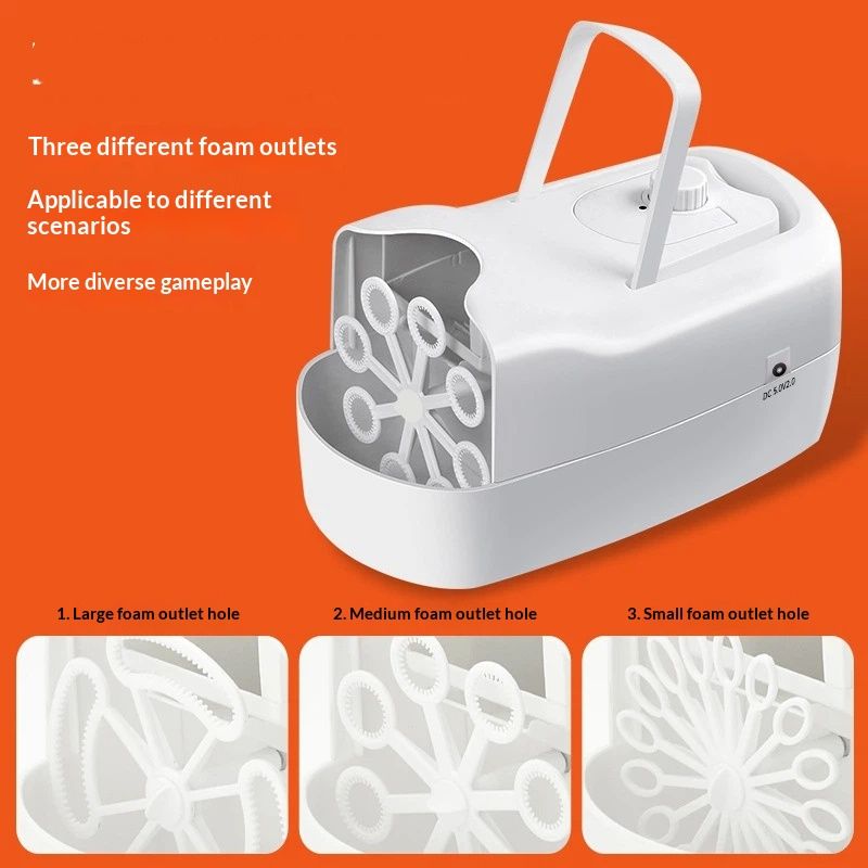 Bubble Machine, Automatic Bubble Blower Machine, Portable Bubble Maker for Outdoor and Indoor Use, (White)