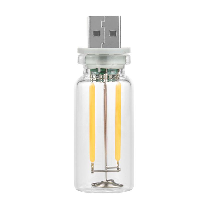 4 PCS Car USB Lights, Plug-in Retro Car Atmosphere Lamp with Touch Dimmable, Portable Mini Glass Bottle LED Bulb Night Lights for Vehicle Bedroom Hallway Camping Holiday Decoration (white)