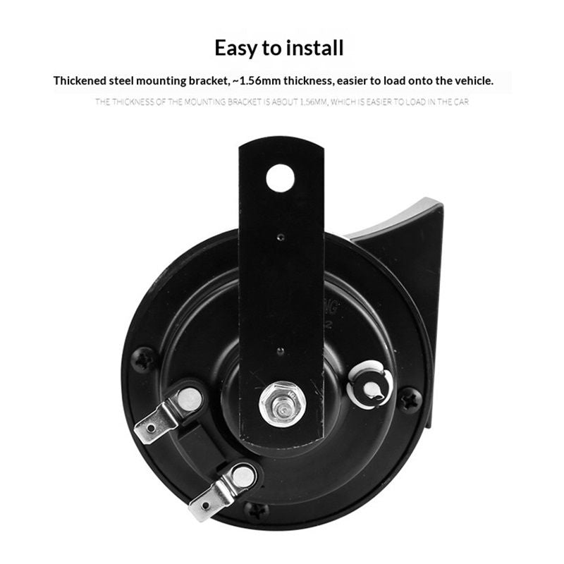 Train Horn for Truck 2pcs 12V Air Horn for Car Snail Electric Air Horn Marine Boat Loud Alarm Kit Boat Motorcycle Dual-tone Car Horn Loud Signal (Black)