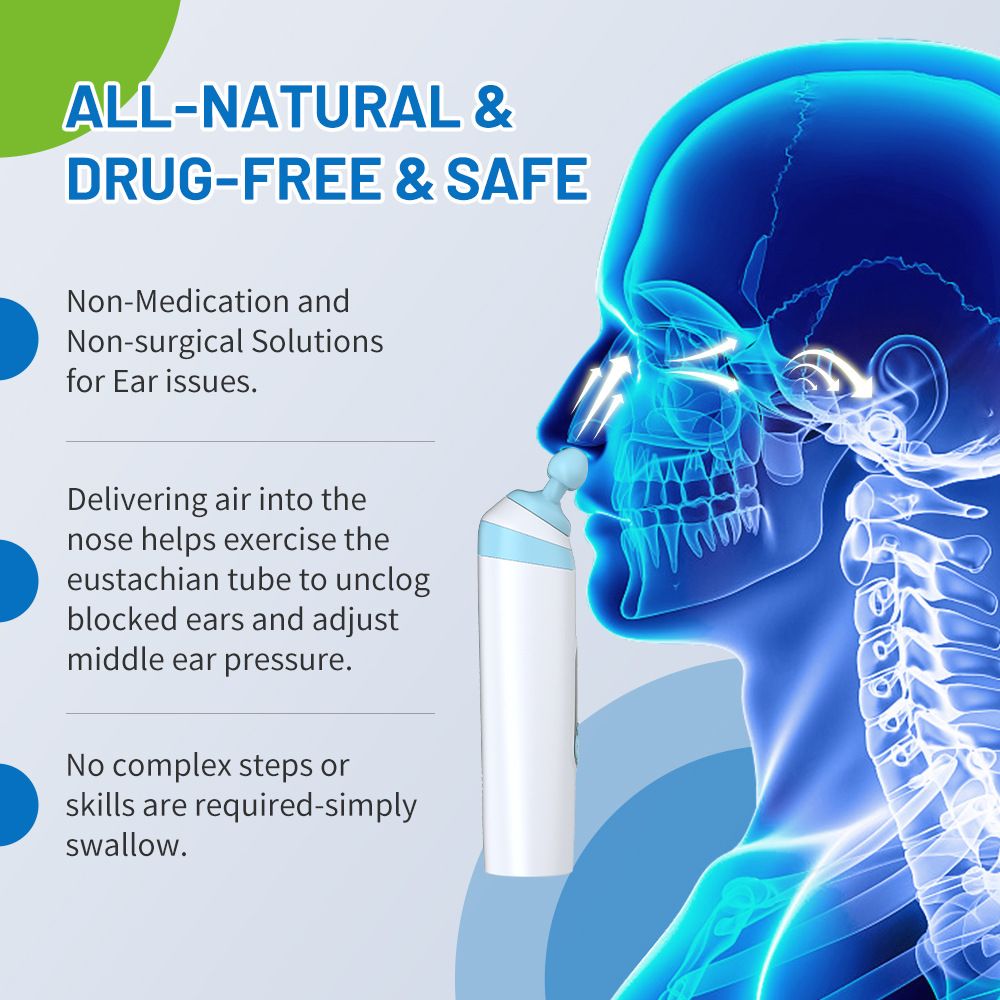 Eustachian Tube Ear Pressure Relief Device | Unclog Ears, Balance Pressure & Relieve Tinnitus | Ear Care for Travel, Diving & Swimming（15*3.5*3.5 cm）
