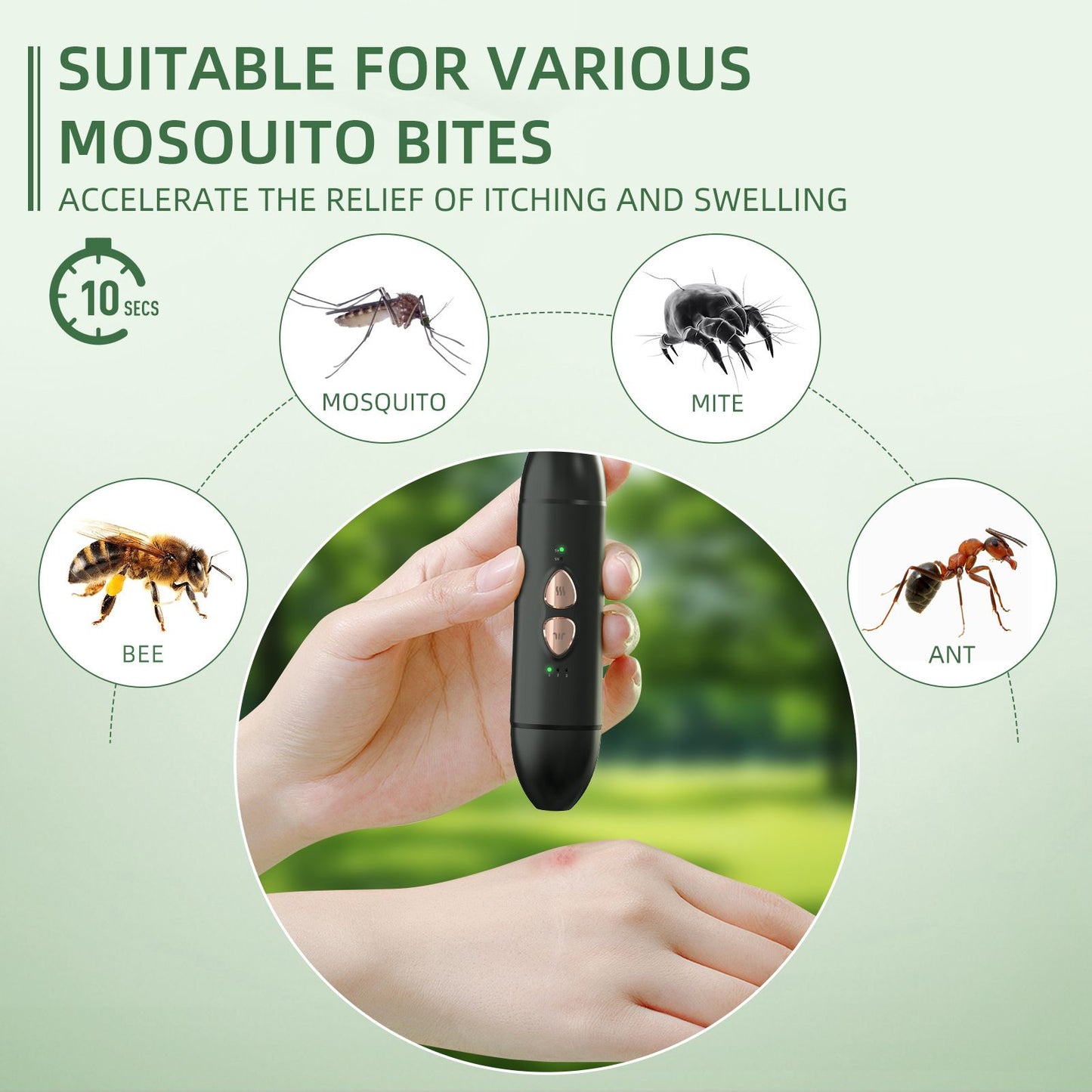 Bug Bite Relief with Suction Tool and Heat Mosquito Itch Relief-Insect Sting&2-in-1 Bite Relief Rechargeable Bug Bite Sucker and Fast Itch Relief from Bug and Mosquito Bites