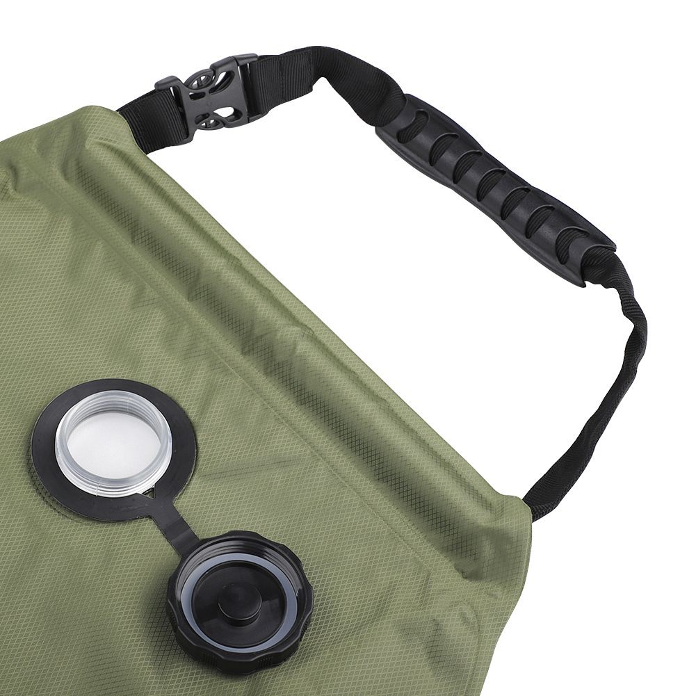 Solar Portable Shower Bag, 5 Gal/20L Solar Heating Camping Shower Bag with Removable Hose&On-Off Switchable Shower Head, Compact Camping Shower  green