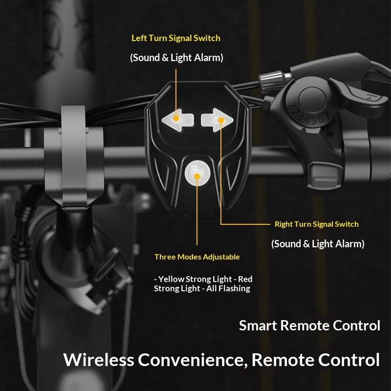 Split Bicycle Rear Lights, USB Rechargeable Turn Signal Bike Taillights for Cycling, Cyclist Safety Warning Bike Light 5 Mode (Only One Remote Control)
