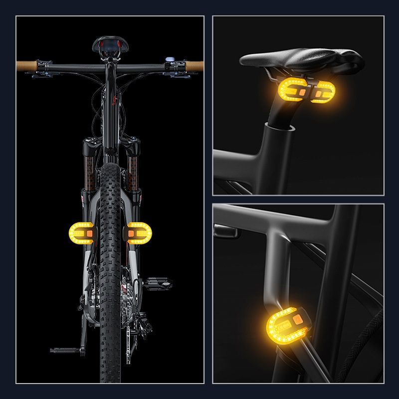 Split Bicycle Rear Lights, USB Rechargeable Turn Signal Bike Taillights for Cycling, Cyclist Safety Warning Bike Light 5 Mode (Only One Remote Control)