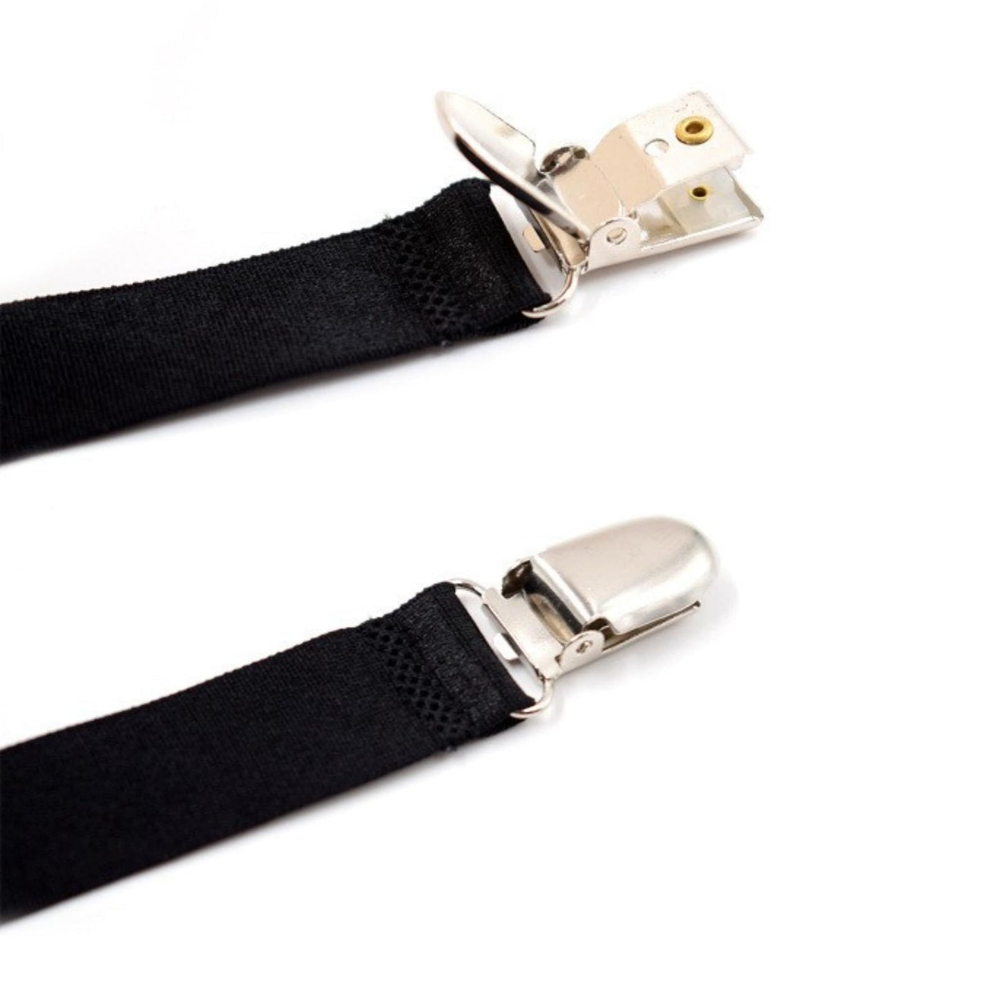 Mens Shirt Stays shirt garters for Men with Loops, 1 Pair, Elastic Black Shirt Garters, Keeps Shirts Tucked in All Day - Black