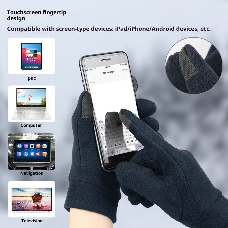 Silk Glove Liners | Soft & Comfortable | Touchscreen Thermal Gloves | Natural Wear | Unisex | navy blue ,XL