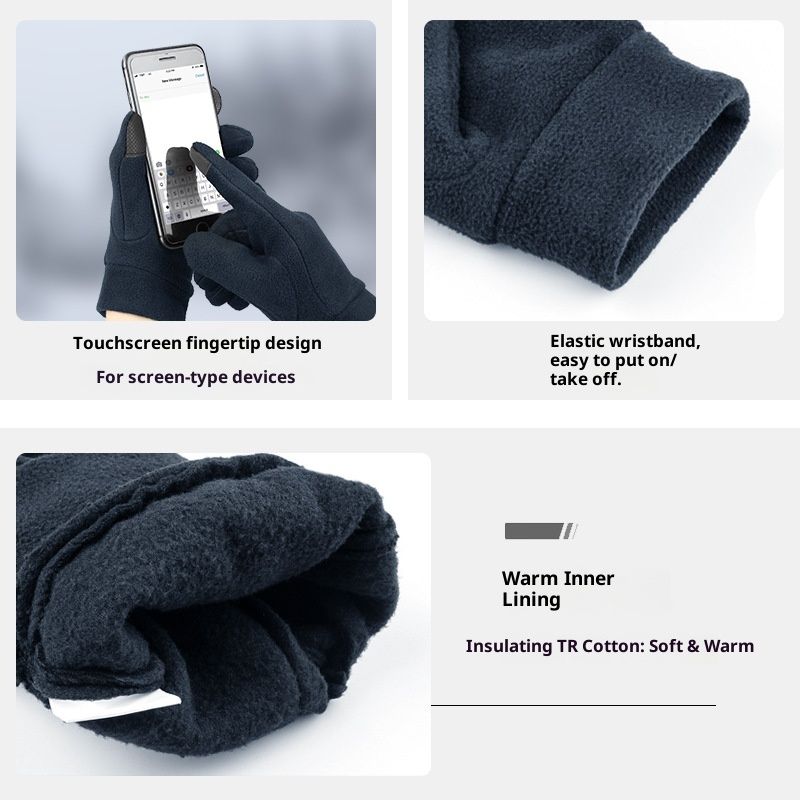 Silk Glove Liners | Soft & Comfortable | Touchscreen Thermal Gloves | Natural Wear | Unisex | navy blue ,XL