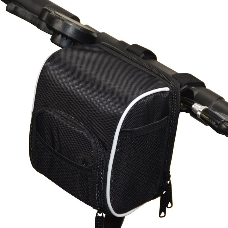 Cycling Bike Bicycle Handlebar Bags Front Baskets Black with Rain Cover,  for and Folding Bikes Easy to Install for Essentials