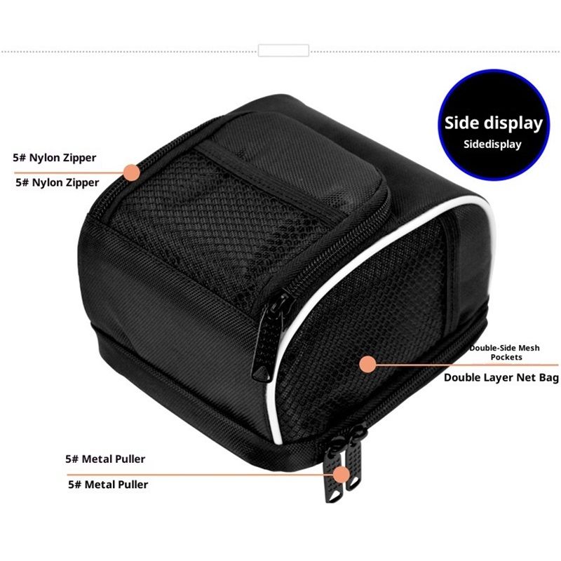 Cycling Bike Bicycle Handlebar Bags Front Baskets Black with Rain Cover,  for and Folding Bikes Easy to Install for Essentials