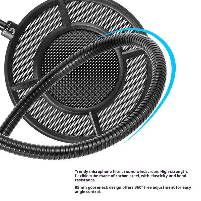 2-layer  Anti spray net for Other Mic, Upgraded Metal Microphone Pop Filter Windscreen with Flexible 360°Gooseneck