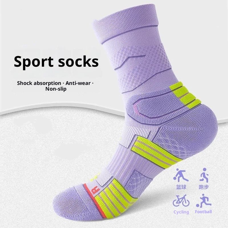 3 pack Womens Viscose Compression Running Crew Socks, Moisture-Wicking Anti-Blister Hiking&Gym Athletic（Purple）