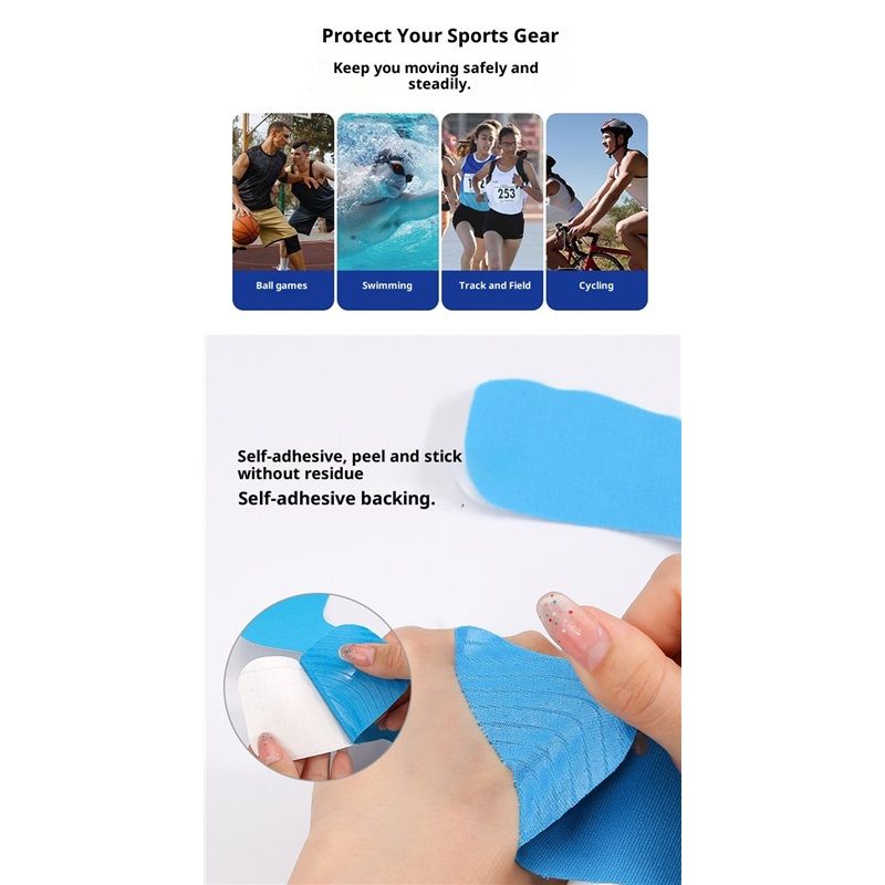 Kinesiology Tape for Ankle, 12 Count Ankle Tape Precut, Original Cotton Waterproof & Breathable, Enhance Elastic Kinesiology Athletic Tape for Ankle Support and Muscle to More Sports