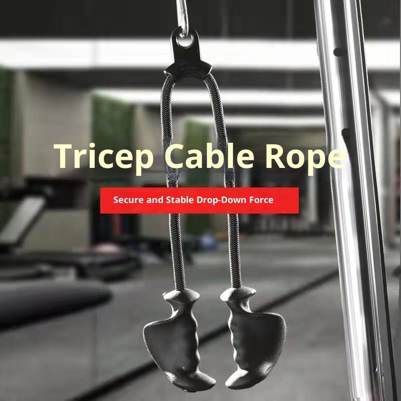 Tricep Rope with Ergonomic Handles, 32 Inch Tricep Pull Down Rope for Cable Machine, Pulley System, Triceps Rope Cable Attachment for Gym, Home