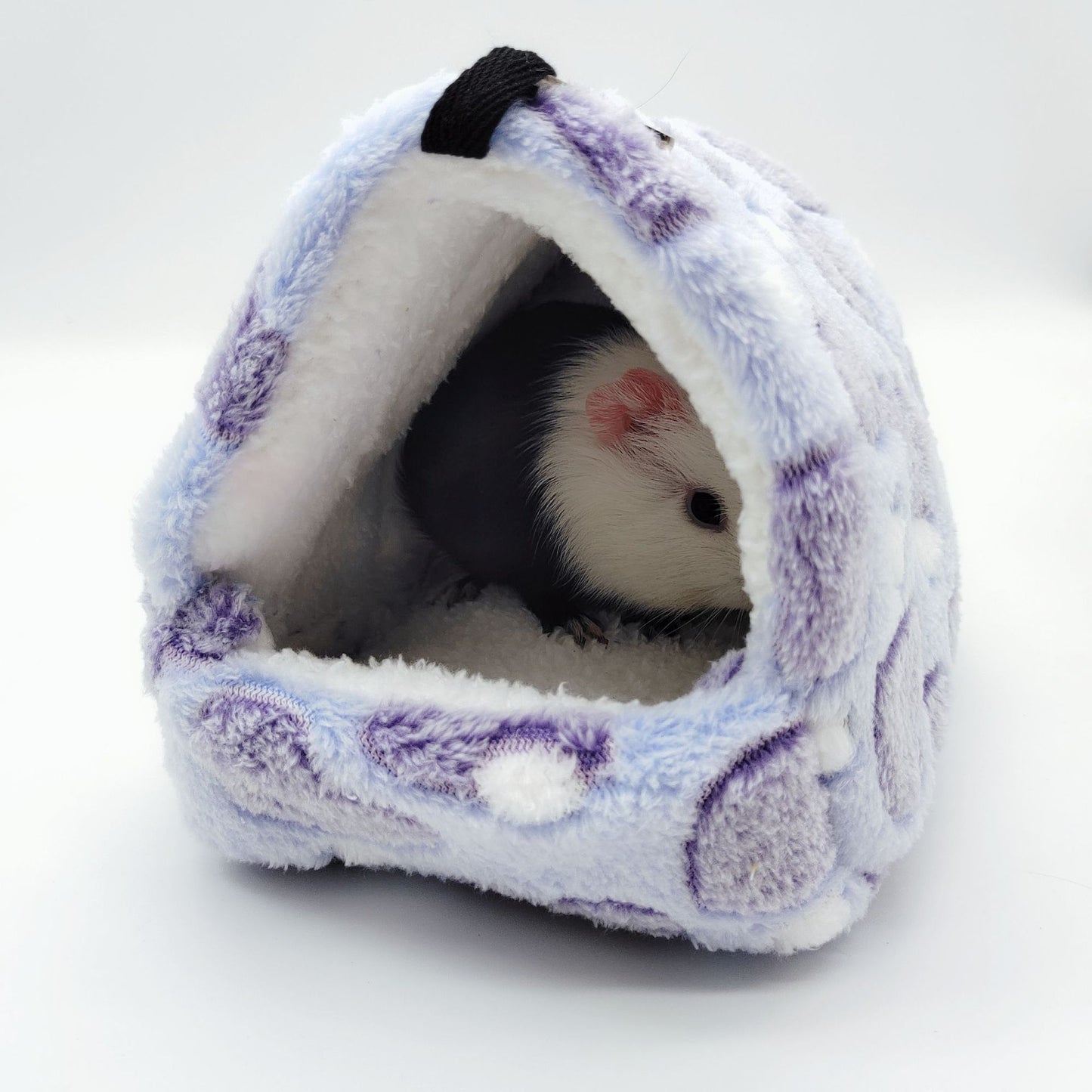 Hamster Love Pattern Hammock Chinchillas Warmth Supplies Small Pets Cotton Nest Rat Nest Mat for Squirrel Hedgehog Guinea Totoro Pig Bed House Cage Nest Hamster Accessories (Purple, L)