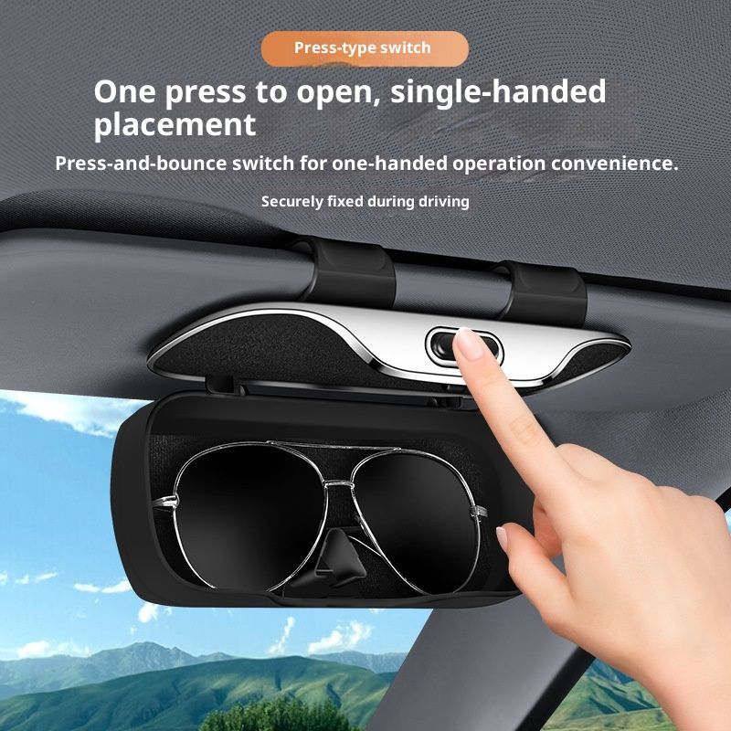Sunglass Holder for Car Visor Clip Glasses Case Car Sunglasses Case for Car Sun Visor Glasses Storage Box Car Sunglass Holder Car Visor Accessories Universal for SUV Sedan Truck (black)