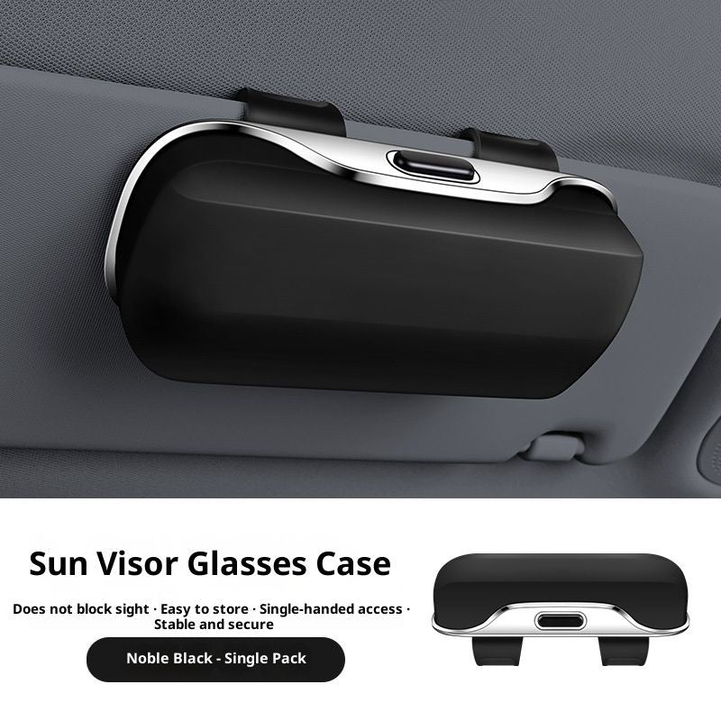 Sunglass Holder for Car Visor Clip Glasses Case Car Sunglasses Case for Car Sun Visor Glasses Storage Box Car Sunglass Holder Car Visor Accessories Universal for SUV Sedan Truck (black)