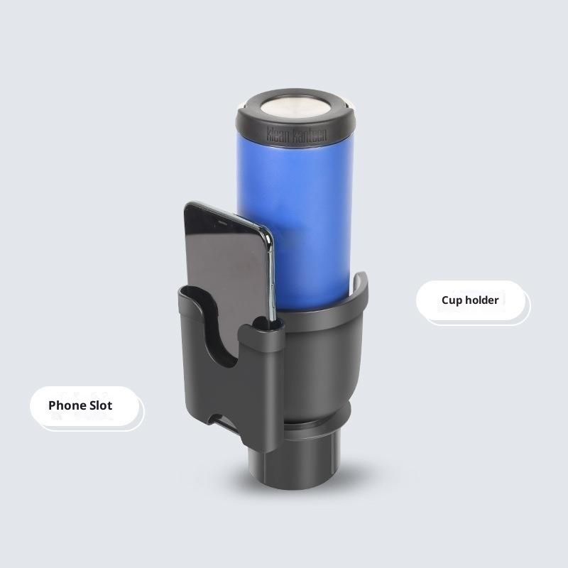 Cup Holder Expander Adapter with Phone Holder,2 in 1 Adjustable Cup Holder Car Cup Holder Black, Universal Vehicle