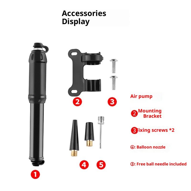 Bicycle Hand Pump,  Compact Bike Pump   Bicycles Tire Pumps Portable Air Pumps Inflator Small Handheld Bikes Pumps for Mountain Road Bikes, Scooter, Basketball