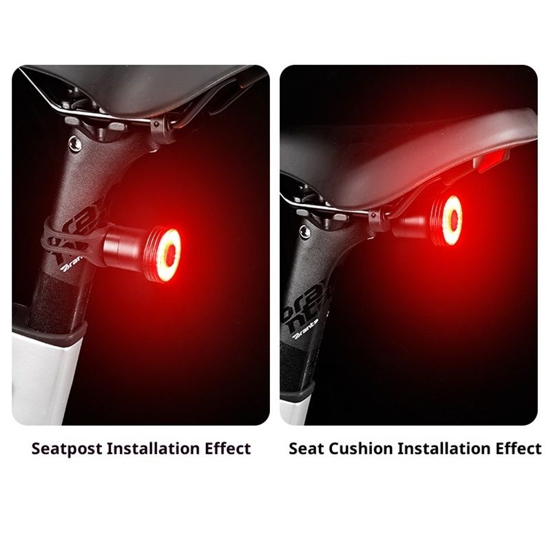 Bike Tail Light Smart,Brake Sensing Bicycle Rear Lights for Night Ride,Ultra Bright LED Back Lights,Type C USB Rechargeable,Cycling Safety Taillight Accessories(Double base)