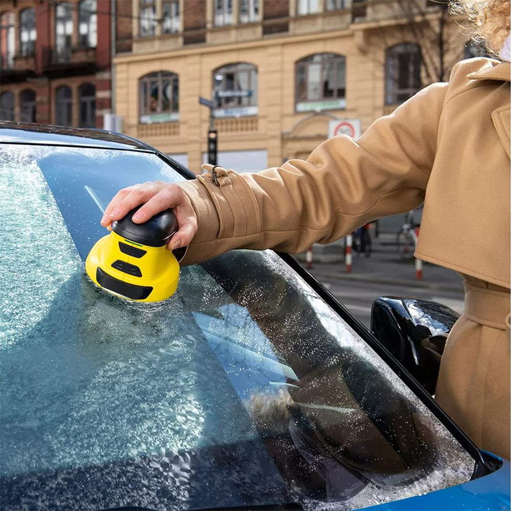 Battery Operated Windscreen Defroster  Handheld Snow Scraper for Car, Cordless Snow Remover, Portable De-ice Tool（yellow）