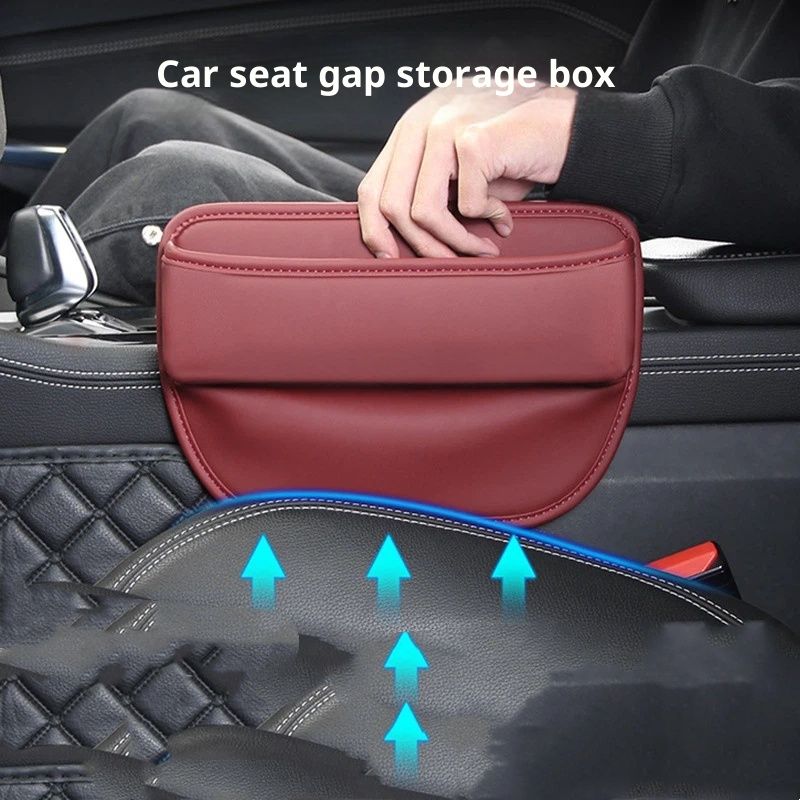 Universal Fit Car Gap Filler, Premium Leather Car Seat Organizer, SUV Truck Essentials (burgundy, 1 Pack)