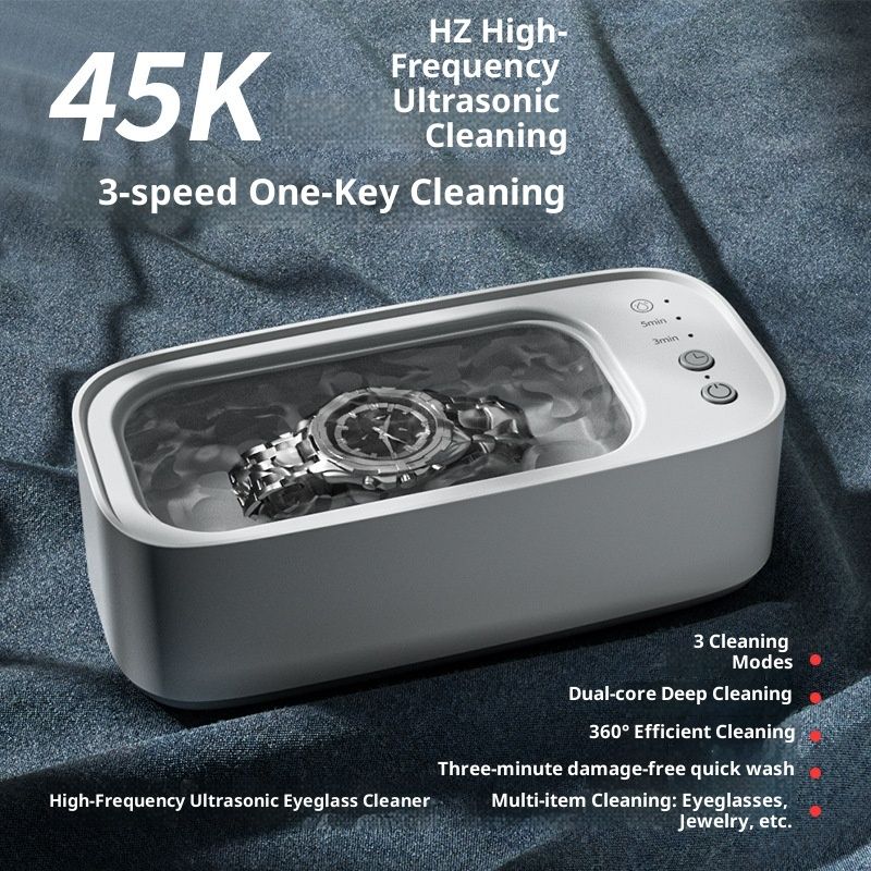 Ultrasonic Jewelry Cleaner, Jewelry Cleaner Machine 4KHz, Professional Sonic Cleaner with One-Touch Operation, Sonic Cleaner for Rings, Glasses, Jewelry, Dentures White
