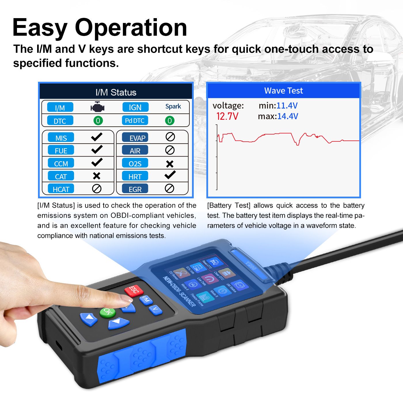obd2 Scanner Diagnostic Tool Car Accessories Check Engine Code Reader with Reset for Cars Professional Vehicles Scan Tools Fault Warning Light
