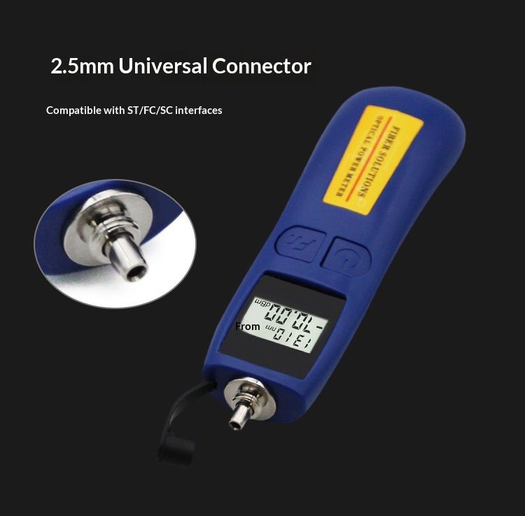 Optical Power Meter -70~+10 dBm Fiber Light Meter for Testing 6 Calibrated Wavelengths, 70g Light Weighted