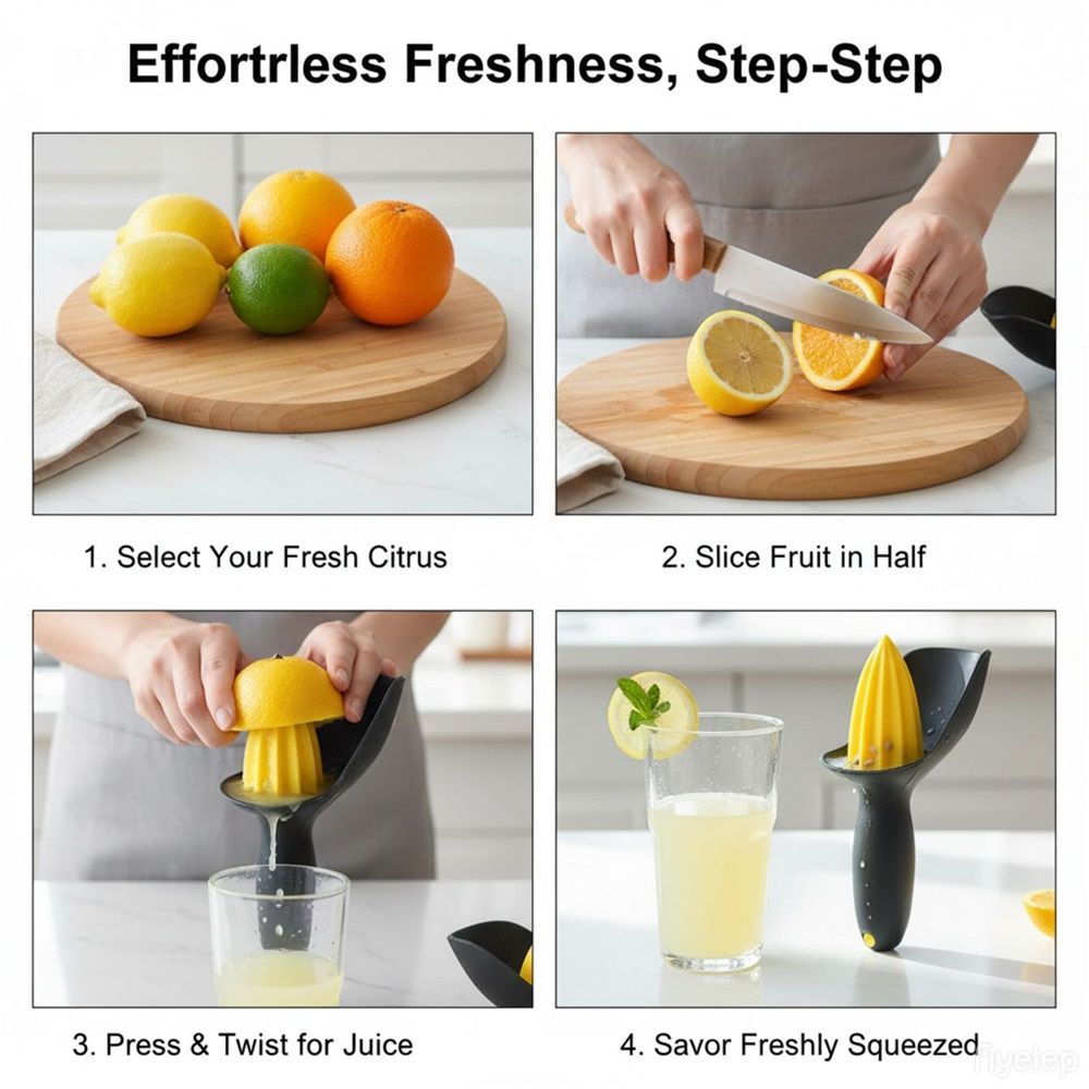 Citrus Reamer Juicer with Seed Catcher Manual Fruit Juicer for Lemons Limes Oranges Tangerines Pomegranates, Dishwasher Safe BPA Free Plastic Handheld Fruit Juice Citrus Reamer Kitchen Tool