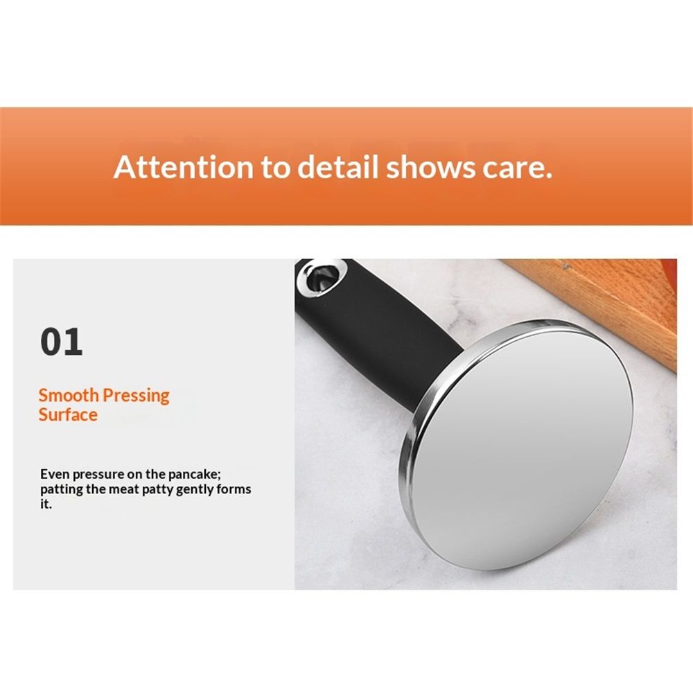 Meat Pounder Tenderizer, Stainless Steel Kitchen Meat Tenderizer Hammer, Round Chicken Flattener Tool with Comfortable-Grip Handle for Flattening Cutlets and Tenderizing Meat