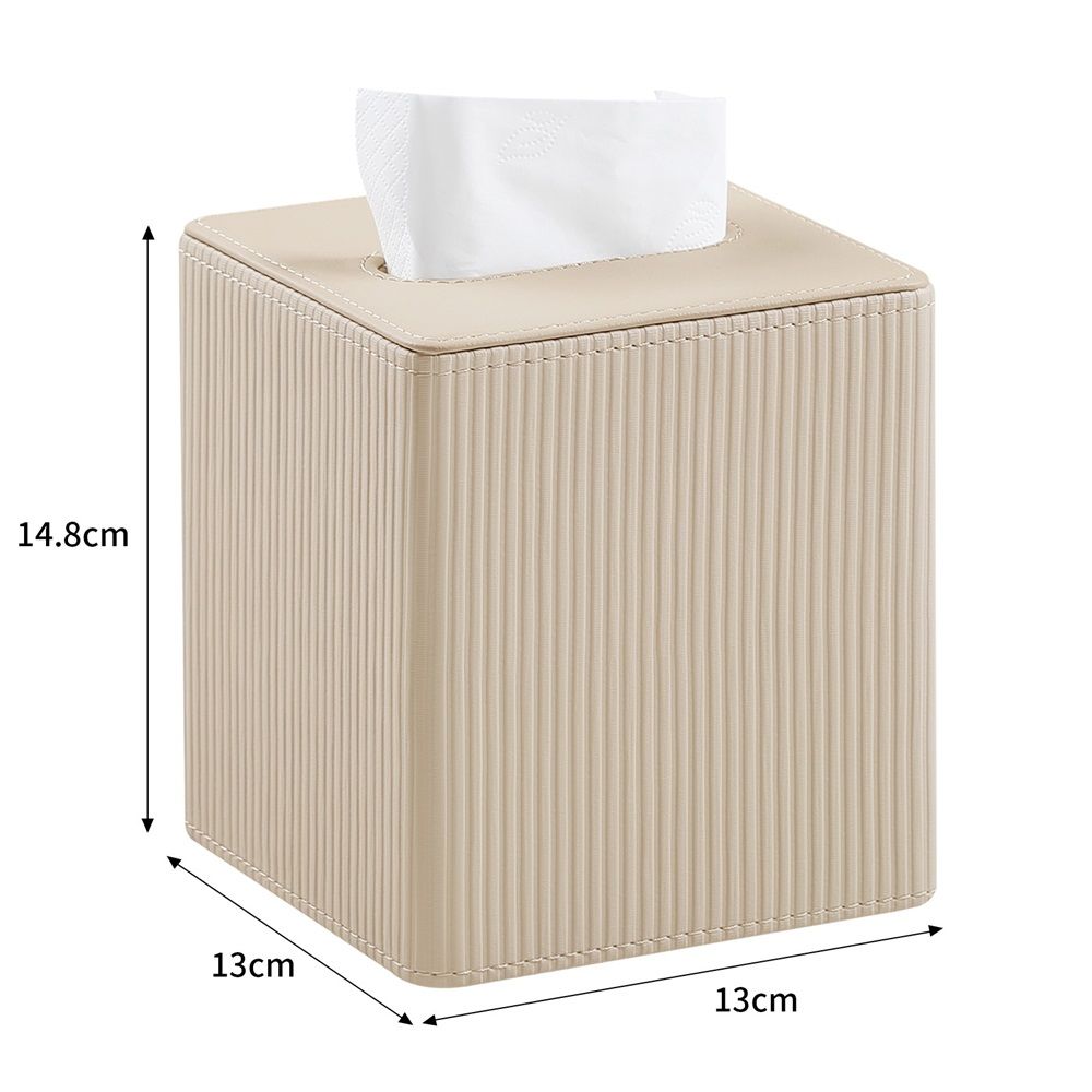 Leather Tissue Box Cover Square Tissue Box Holder for Bathroom Vanity Countertop Night Stands Bedroom Office Desk,Modern Tissue Decorative Organizer with Magnetic Closure（Only tissue box）