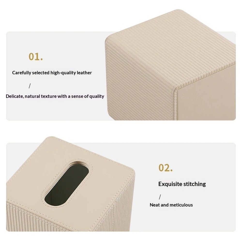 Leather Tissue Box Cover Square Tissue Box Holder for Bathroom Vanity Countertop Night Stands Bedroom Office Desk,Modern Tissue Decorative Organizer with Magnetic Closure（Only tissue box）
