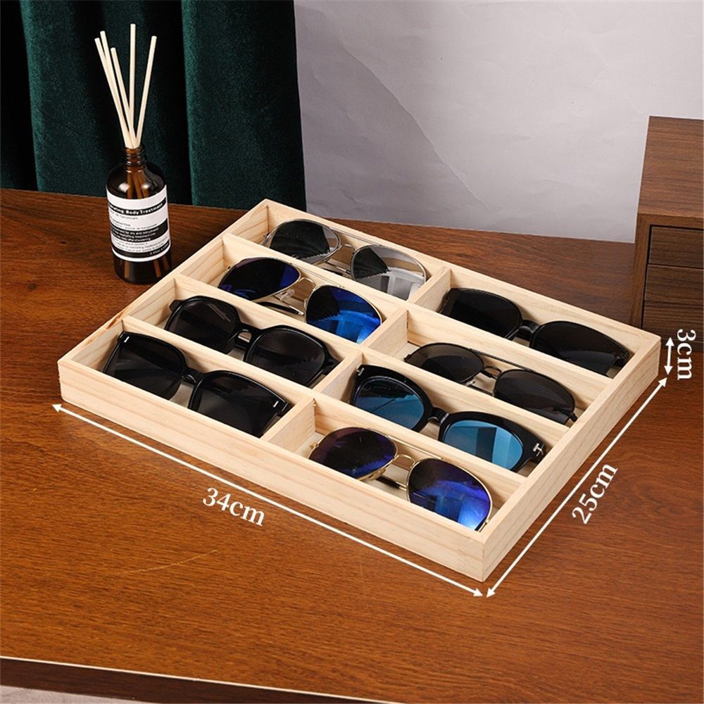 Sunglass Organizer,Glasses Organizer,8-Slot Sunglasses Tray for Drawer, Men's/Women's Sunglasses Box, Glasses Holder for Watch Stackable Eyeglass/Eyewear Display Tray（Only storage box）