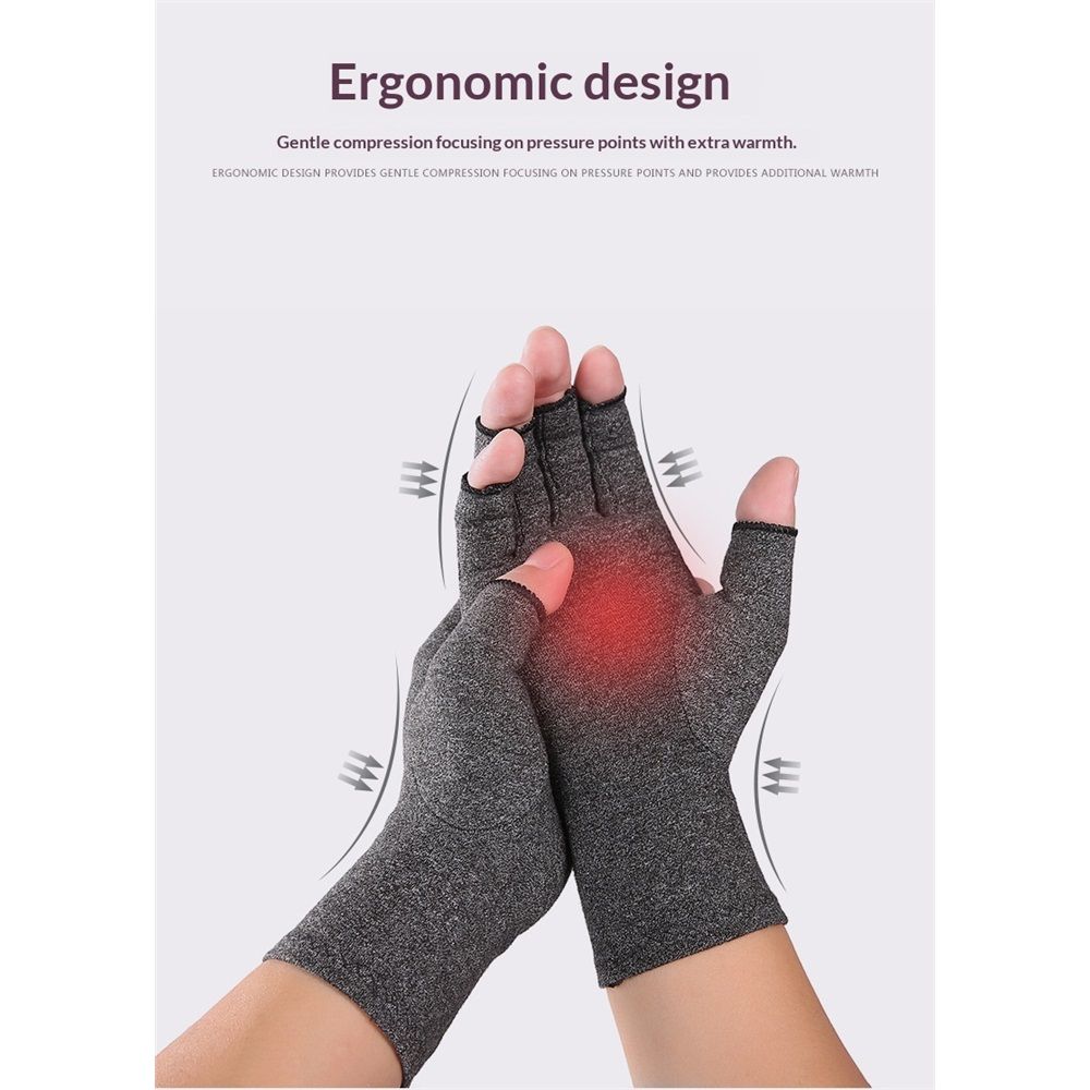 1 Pair Original Arthritis Compression Gloves for Women & Men - Fingerless Hand Support for Arthritis Pain, Carpal Tunnel, Swelling & Poor Circulation - Everyday Wear - M